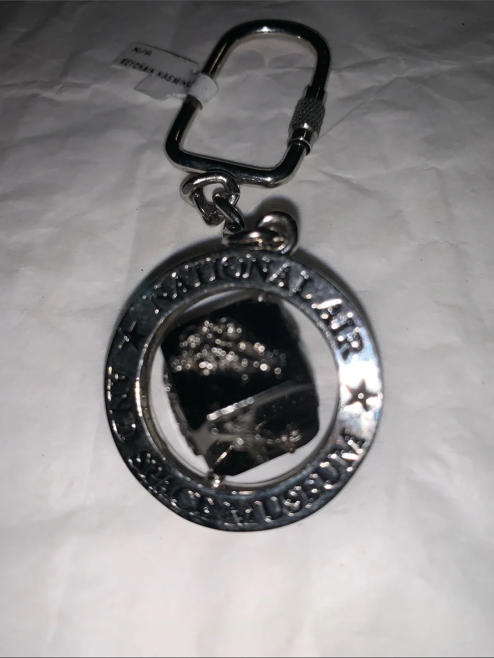 National Air and Space Museum Silver tone Keychain with Space Capsule Charm